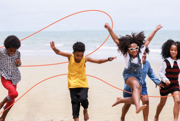 Children playing on the beach