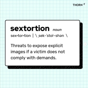 A dictionary definition of the term sextortion