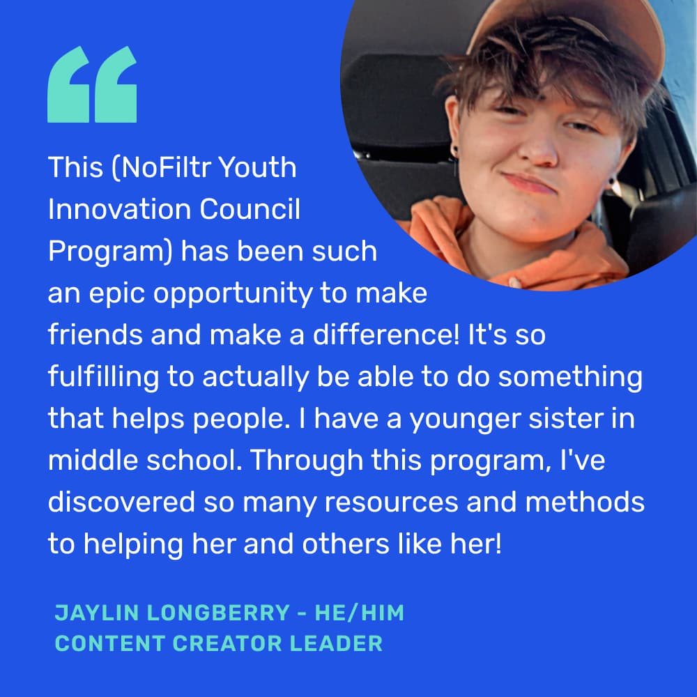 NoFiltr Youth Innovation Council member Jaylin Longberry describes how rewarding his experiences with the program are.