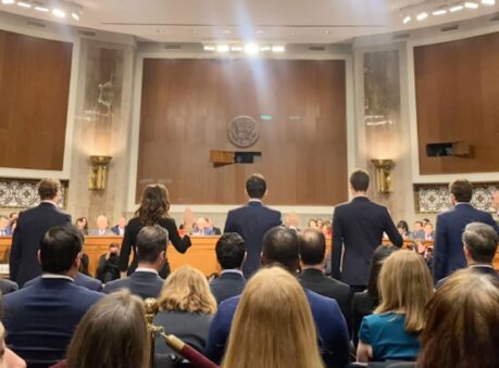 Social media CEOs testifying