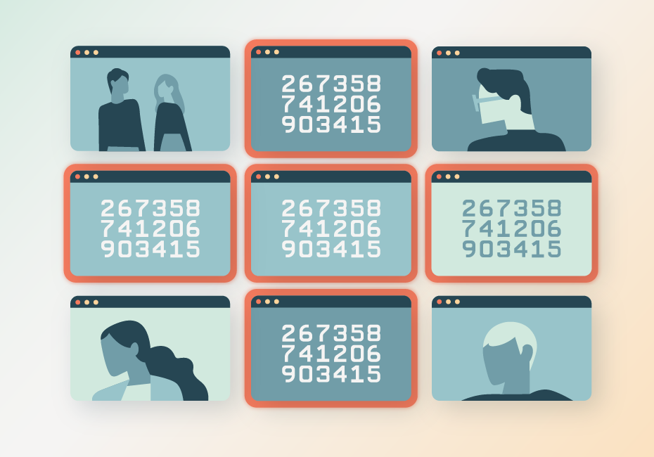 A collection of icons displaying various numbers on them.